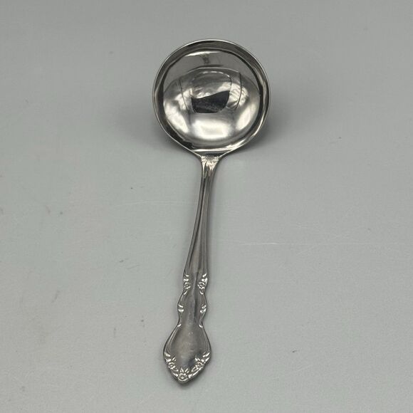 Vtg Cream Ladle Stainless Steel Japan Gravy Soup Sauce Floral Flatware Serving - Picture 8 of 8